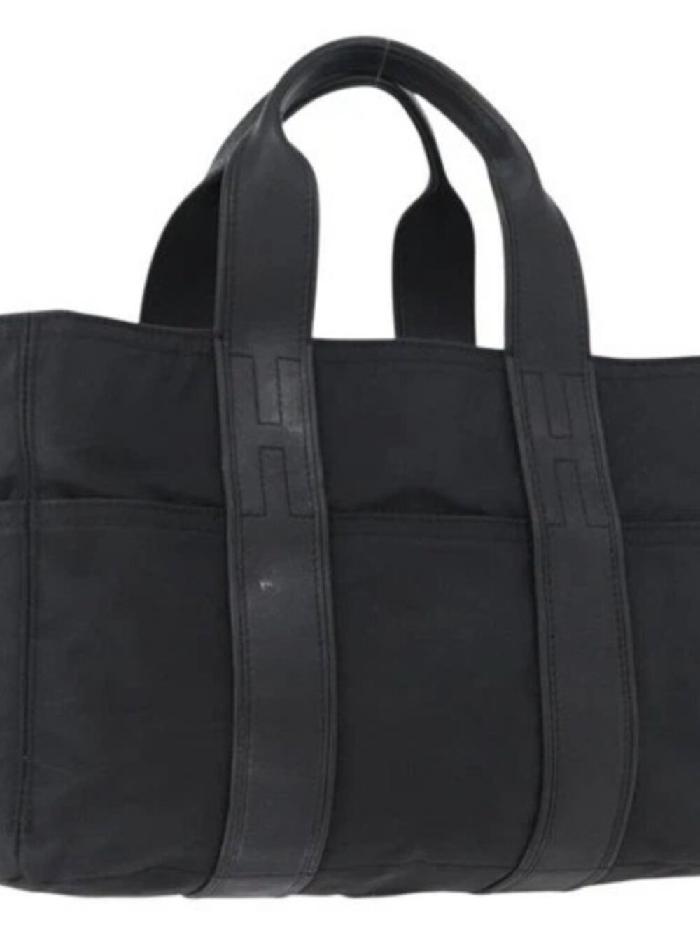 HERMES Acape Luco PM Hand Bag Nylon Black Auth bs33535